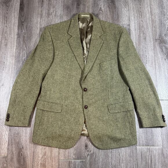 VTG 46 R Triona Green Donegal Tweed Wool Blazer Ireland - Picture 1 of 15